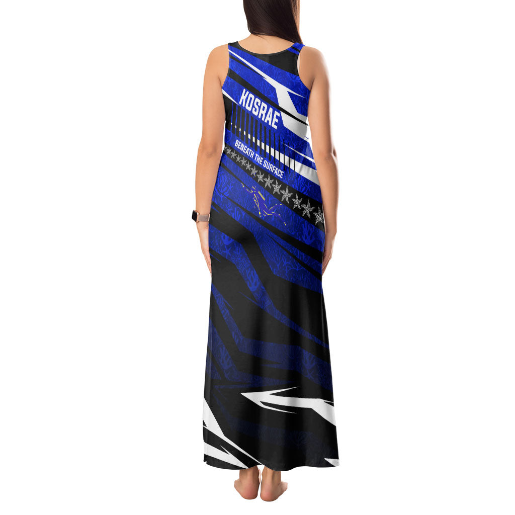 Kosrae Deep Sea Scuba Diving Tank Maxi Dress Blue Hole Beneath The Surface Coral Reef Graphic Art TS04 - Polynesian Pride
