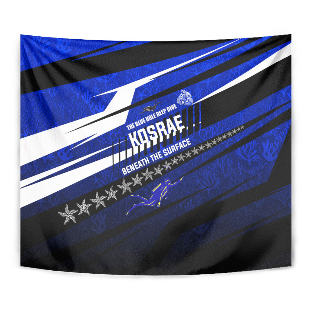 Kosrae Deep Sea Scuba Diving Tapestry Blue Hole Beneath The Surface Coral Reef Graphic Art TS04 - Polynesian Pride