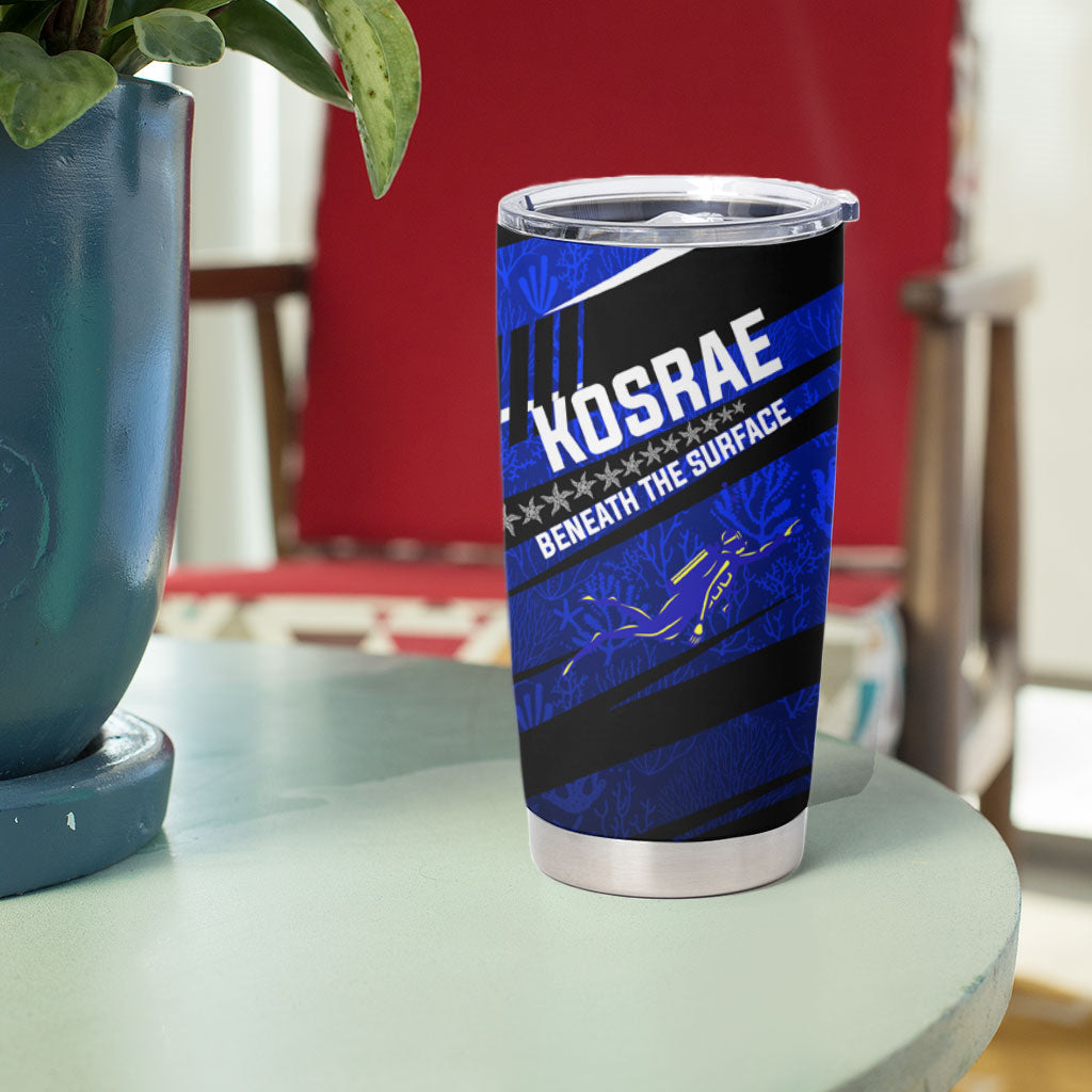 Kosrae Deep Sea Scuba Diving Tumbler Cup Blue Hole Beneath The Surface Coral Reef Graphic Art TS04 - Polynesian Pride