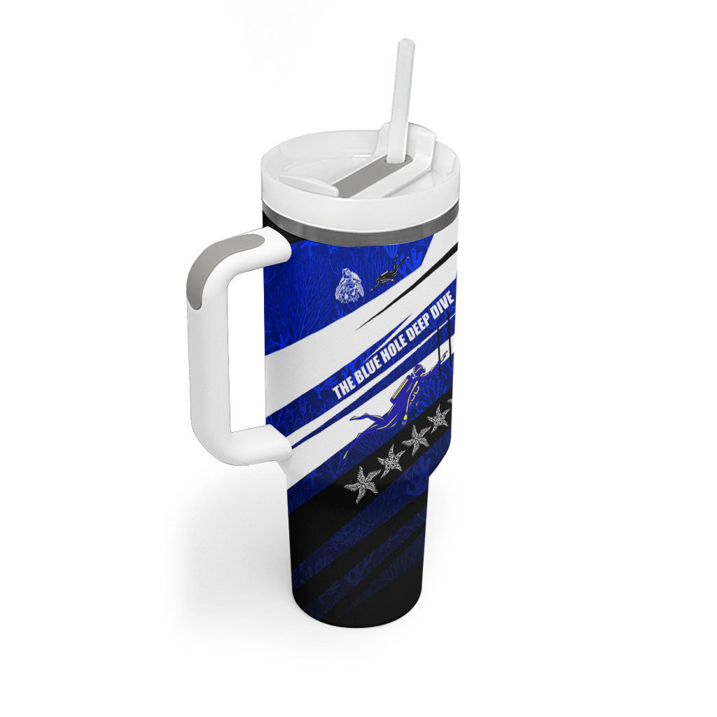 Kosrae Deep Sea Scuba Diving Tumbler With Handle Blue Hole Beneath The Surface Coral Reef Graphic Art TS04 - Polynesian Pride