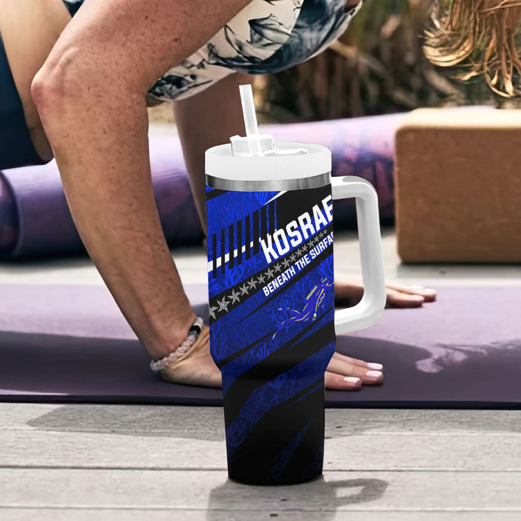 Kosrae Deep Sea Scuba Diving Tumbler With Handle Blue Hole Beneath The Surface Coral Reef Graphic Art TS04 - Polynesian Pride