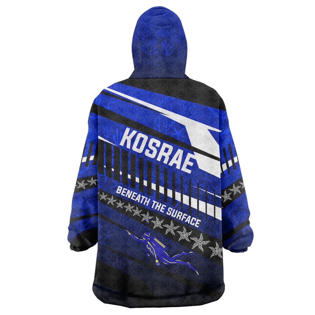 Kosrae Deep Sea Scuba Diving Wearable Blanket Hoodie Blue Hole Beneath The Surface Coral Reef Graphic Art TS04 - Polynesian Pride