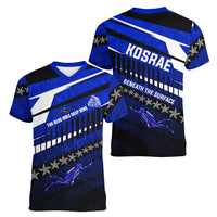 Kosrae Deep Sea Scuba Diving Women V-Neck T-Shirt Blue Hole Beneath The Surface Coral Reef Graphic Art TS04 - Polynesian Pride