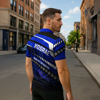 Kosrae Deep Sea Scuba Diving Zipper Polo Shirt Blue Hole Beneath The Surface Coral Reef Graphic Art TS04 - Polynesian Pride