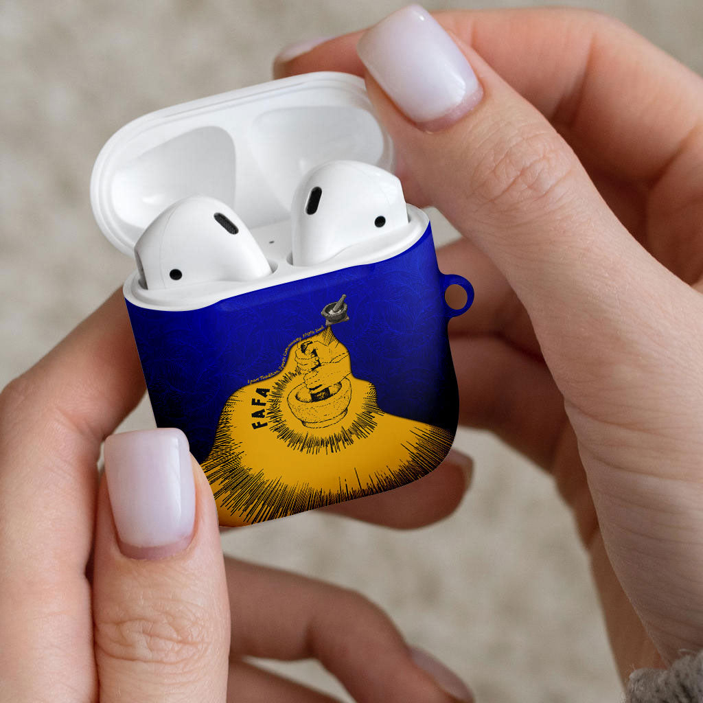 Kosrae Fafa Culinary Heritage AirPods Case Kosraean Gold Taro Tradition Illustration With Coconut Leaves TS04 - Polynesian Pride