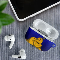 Kosrae Fafa Culinary Heritage AirPods Case Kosraean Gold Taro Tradition Illustration With Coconut Leaves TS04 - Polynesian Pride