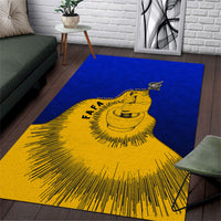 Kosrae Fafa Culinary Heritage Area Rug Kosraean Gold Taro Tradition Illustration With Coconut Leaves TS04 Blue Yellow - Polynesian Pride