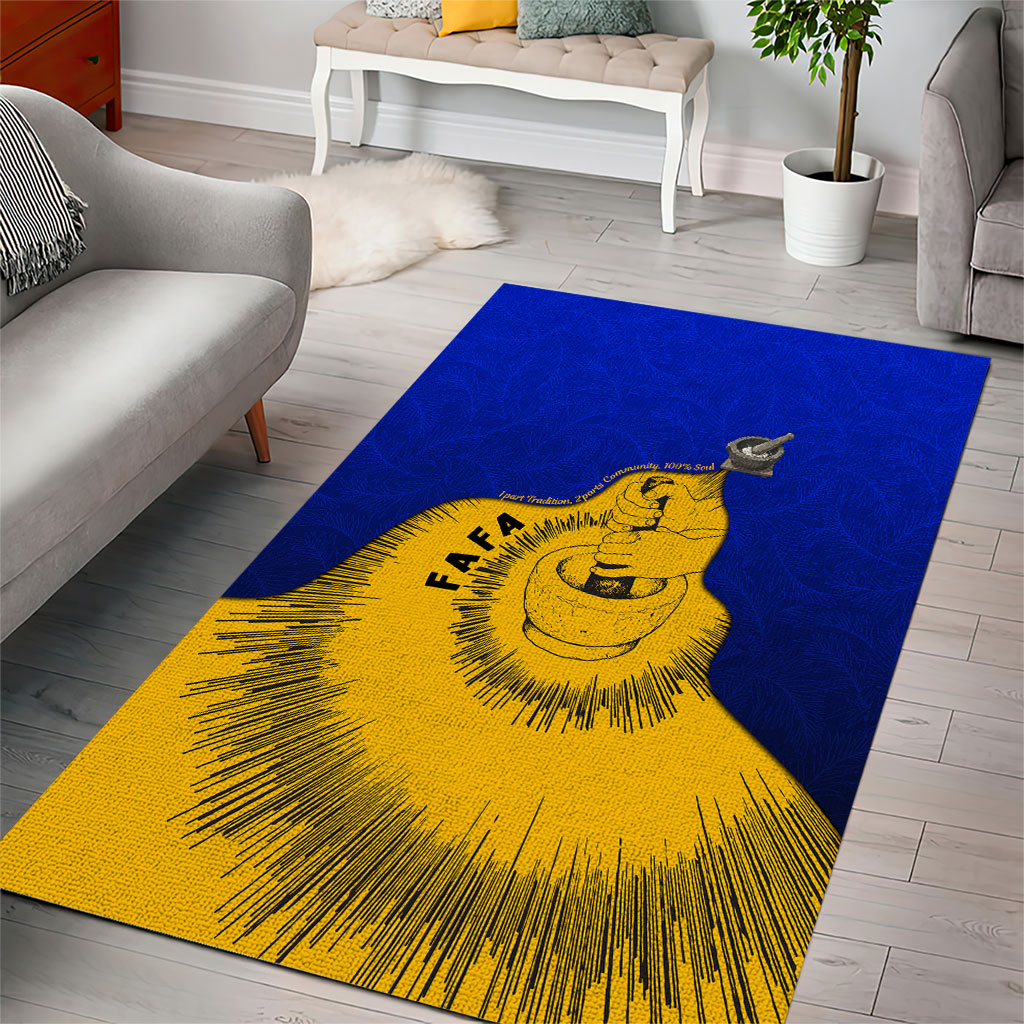 Kosrae Fafa Culinary Heritage Area Rug Kosraean Gold Taro Tradition Illustration With Coconut Leaves TS04 - Polynesian Pride