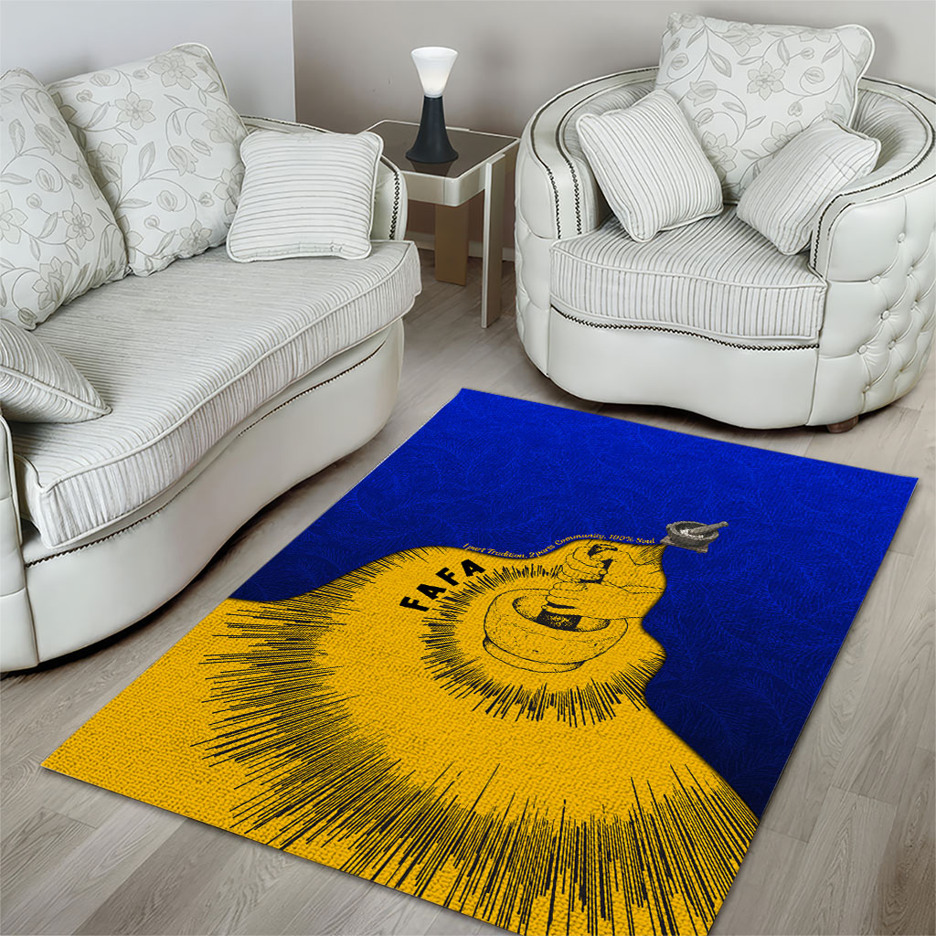 Kosrae Fafa Culinary Heritage Area Rug Kosraean Gold Taro Tradition Illustration With Coconut Leaves TS04 - Polynesian Pride