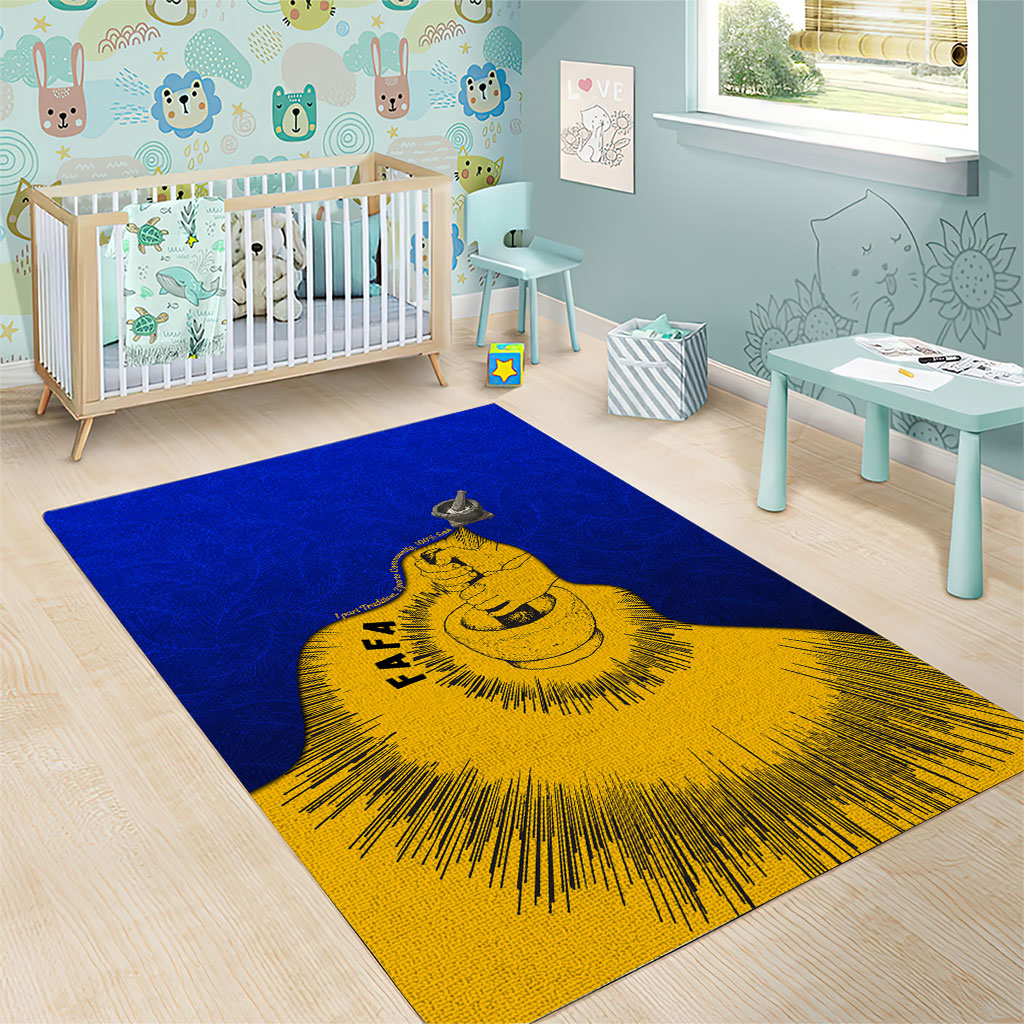 Kosrae Fafa Culinary Heritage Area Rug Kosraean Gold Taro Tradition Illustration With Coconut Leaves TS04 - Polynesian Pride