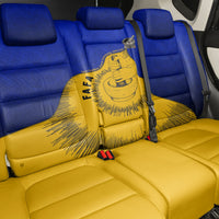 Kosrae Fafa Culinary Heritage Back Car Seat Cover Kosraean Gold Taro Tradition Illustration With Coconut Leaves TS04 - Polynesian Pride
