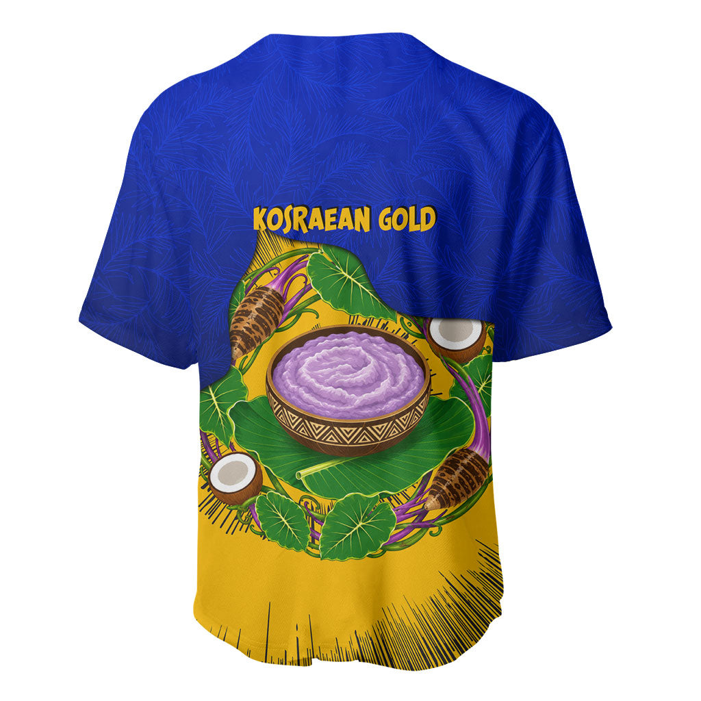 Kosrae Fafa Culinary Heritage Baseball Jersey Kosraean Gold Taro Tradition Illustration With Coconut Leaves TS04 - Polynesian Pride