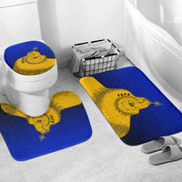 Kosrae Fafa Culinary Heritage Bathroom Set Kosraean Gold Taro Tradition Illustration With Coconut Leaves TS04 Mat Set Only (3 pcs) One Size Blue Yellow - Polynesian Pride
