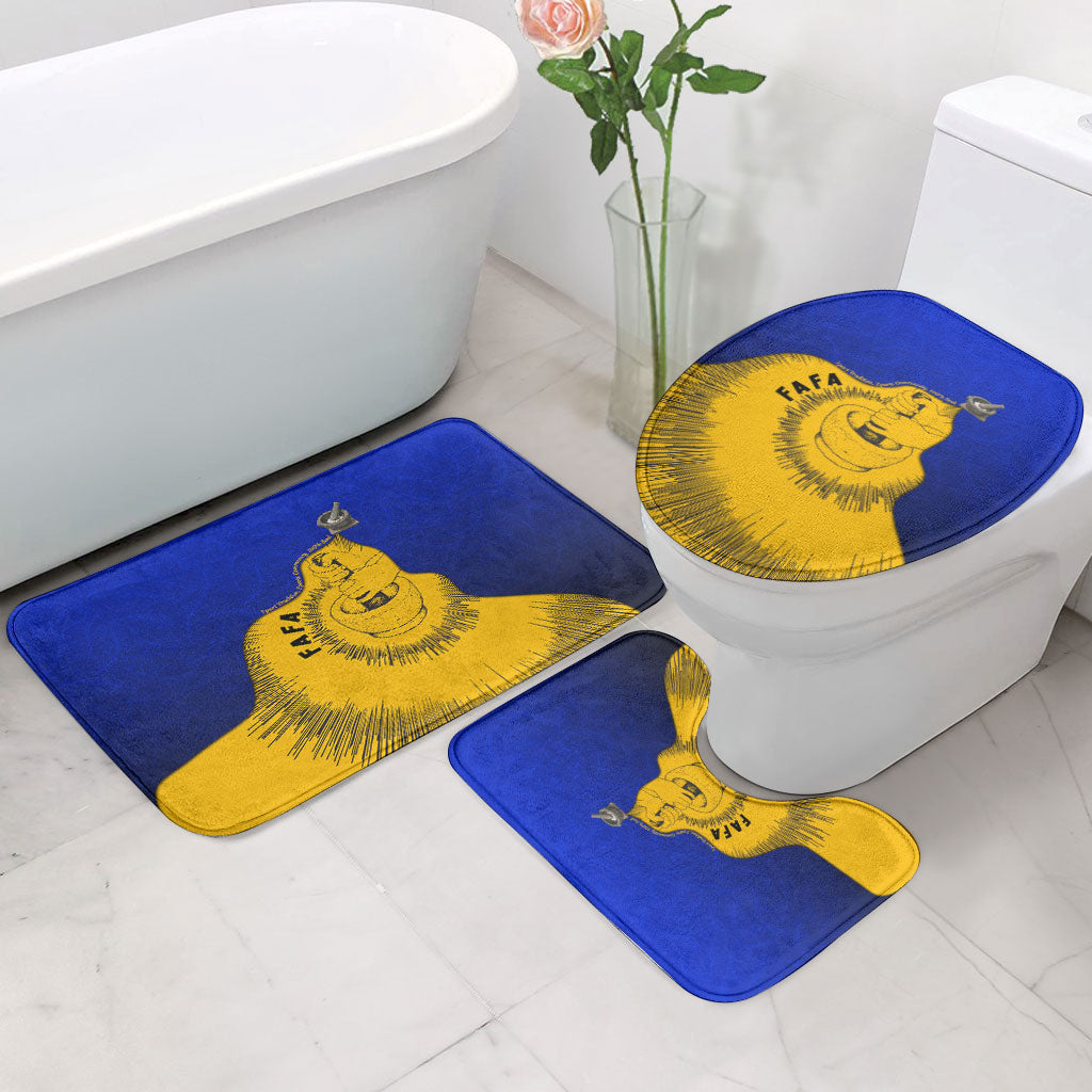 Kosrae Fafa Culinary Heritage Bathroom Set Kosraean Gold Taro Tradition Illustration With Coconut Leaves TS04 - Polynesian Pride