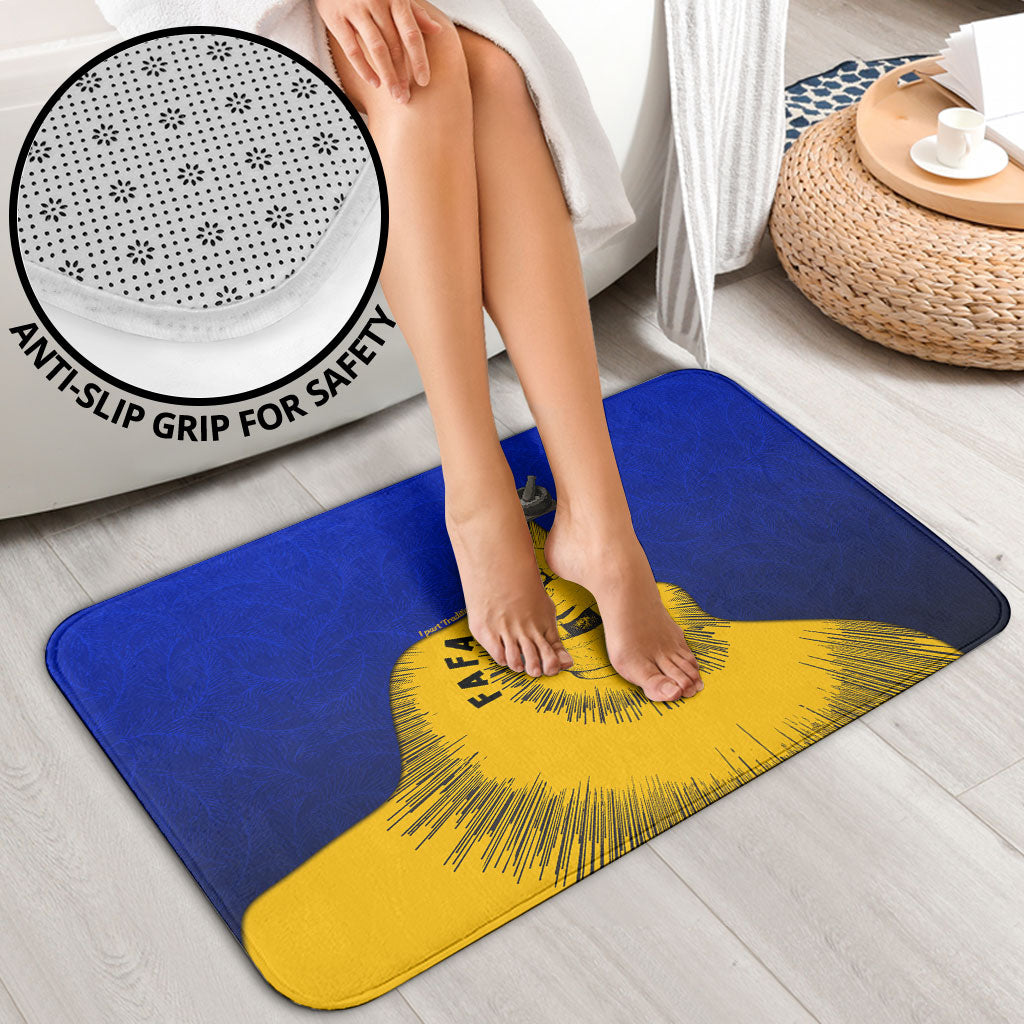 Kosrae Fafa Culinary Heritage Bathroom Set Kosraean Gold Taro Tradition Illustration With Coconut Leaves TS04 - Polynesian Pride