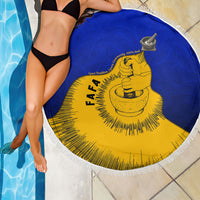 Kosrae Fafa Culinary Heritage Beach Blanket Kosraean Gold Taro Tradition Illustration With Coconut Leaves TS04 - Polynesian Pride