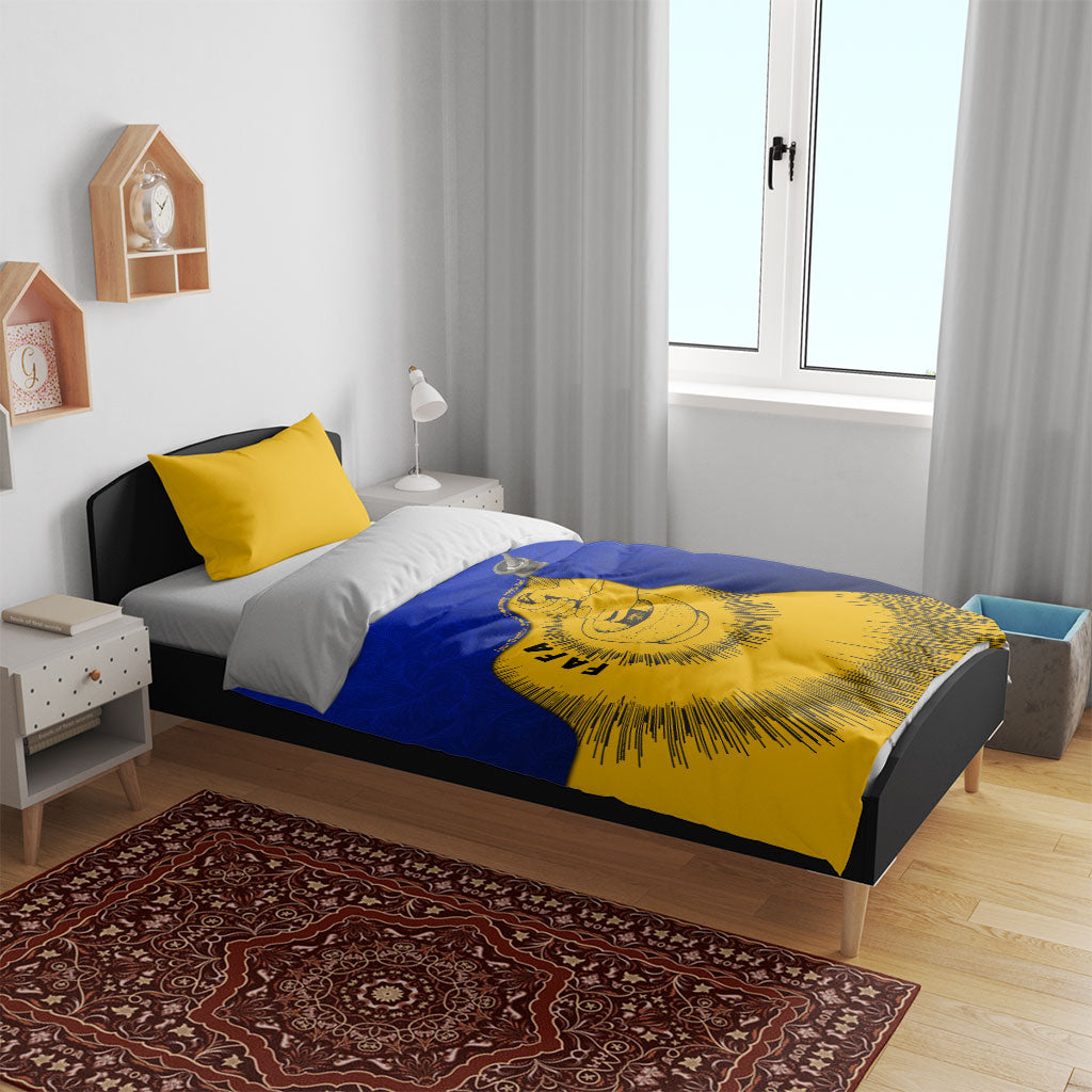 Kosrae Fafa Culinary Heritage Bedding Set Kosraean Gold Taro Tradition Illustration With Coconut Leaves TS04 - Polynesian Pride