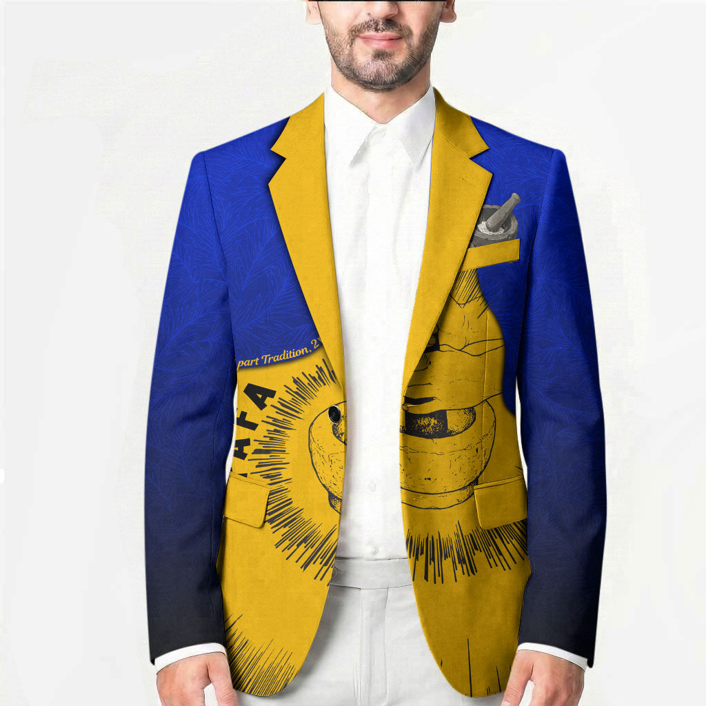 Kosrae Fafa Culinary Heritage Blazer Kosraean Gold Taro Tradition Illustration With Coconut Leaves TS04 - Polynesian Pride