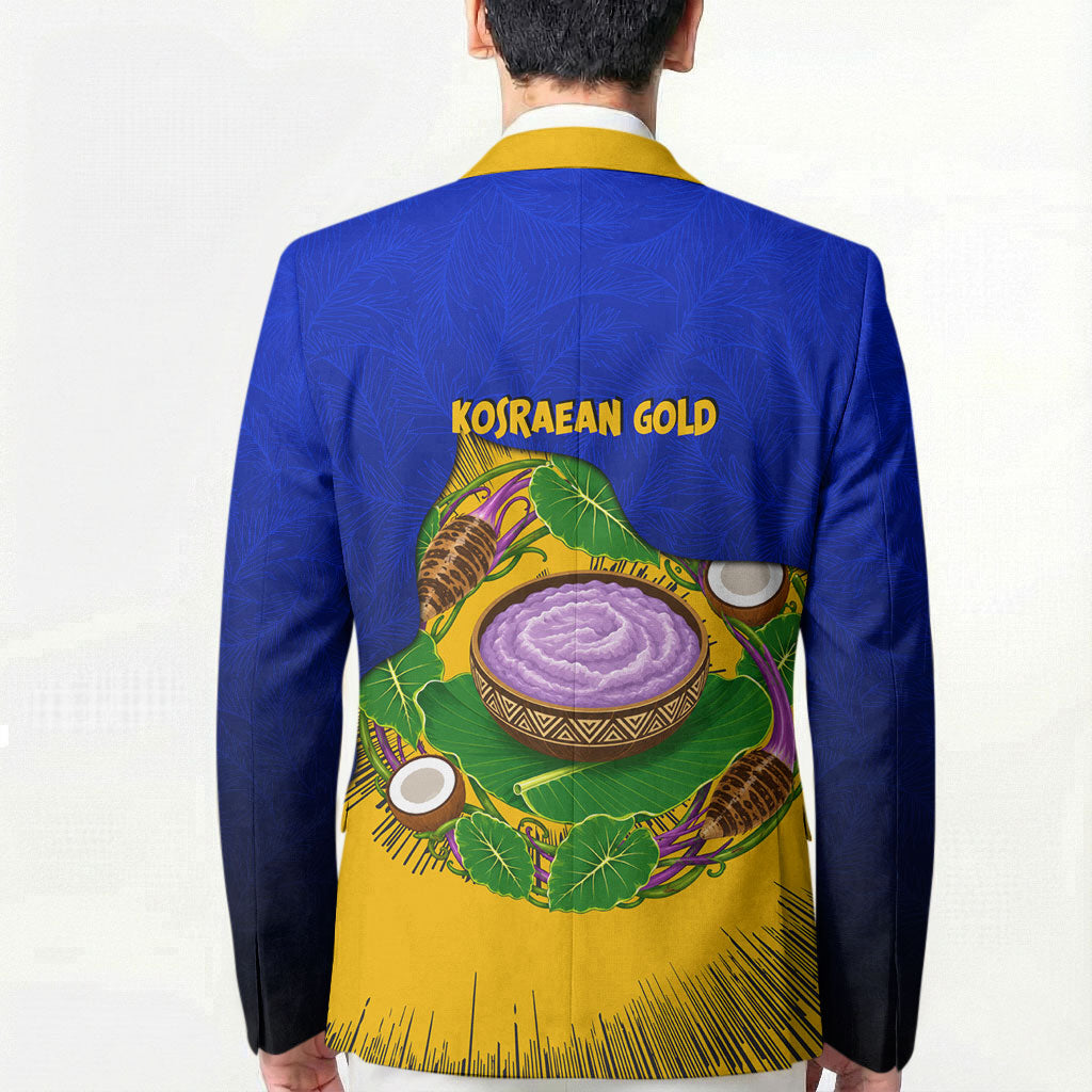 Kosrae Fafa Culinary Heritage Blazer Kosraean Gold Taro Tradition Illustration With Coconut Leaves TS04 - Polynesian Pride