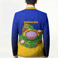 Kosrae Fafa Culinary Heritage Blazer Kosraean Gold Taro Tradition Illustration With Coconut Leaves TS04 - Polynesian Pride