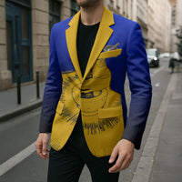 Kosrae Fafa Culinary Heritage Blazer Kosraean Gold Taro Tradition Illustration With Coconut Leaves TS04 - Polynesian Pride