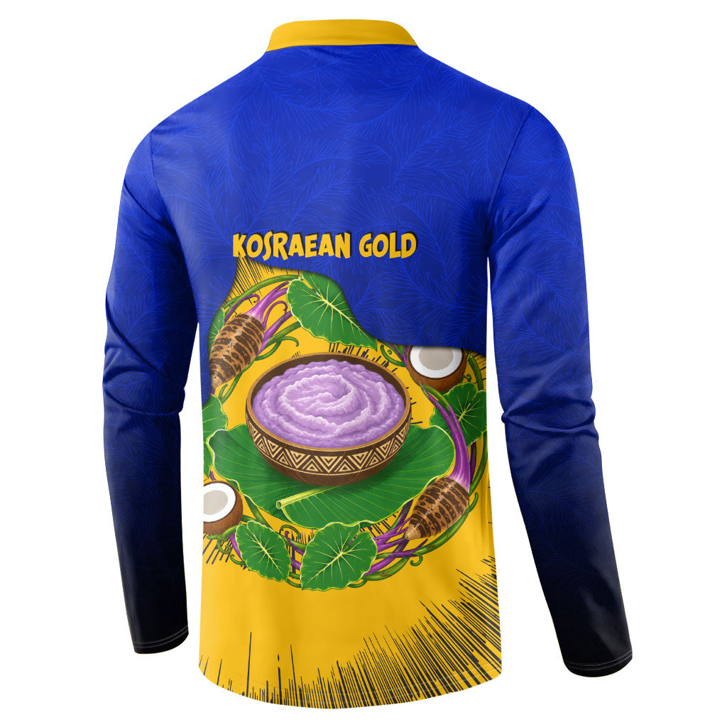 Kosrae Fafa Culinary Heritage Button Sweatshirt Kosraean Gold Taro Tradition Illustration With Coconut Leaves TS04 - Polynesian Pride