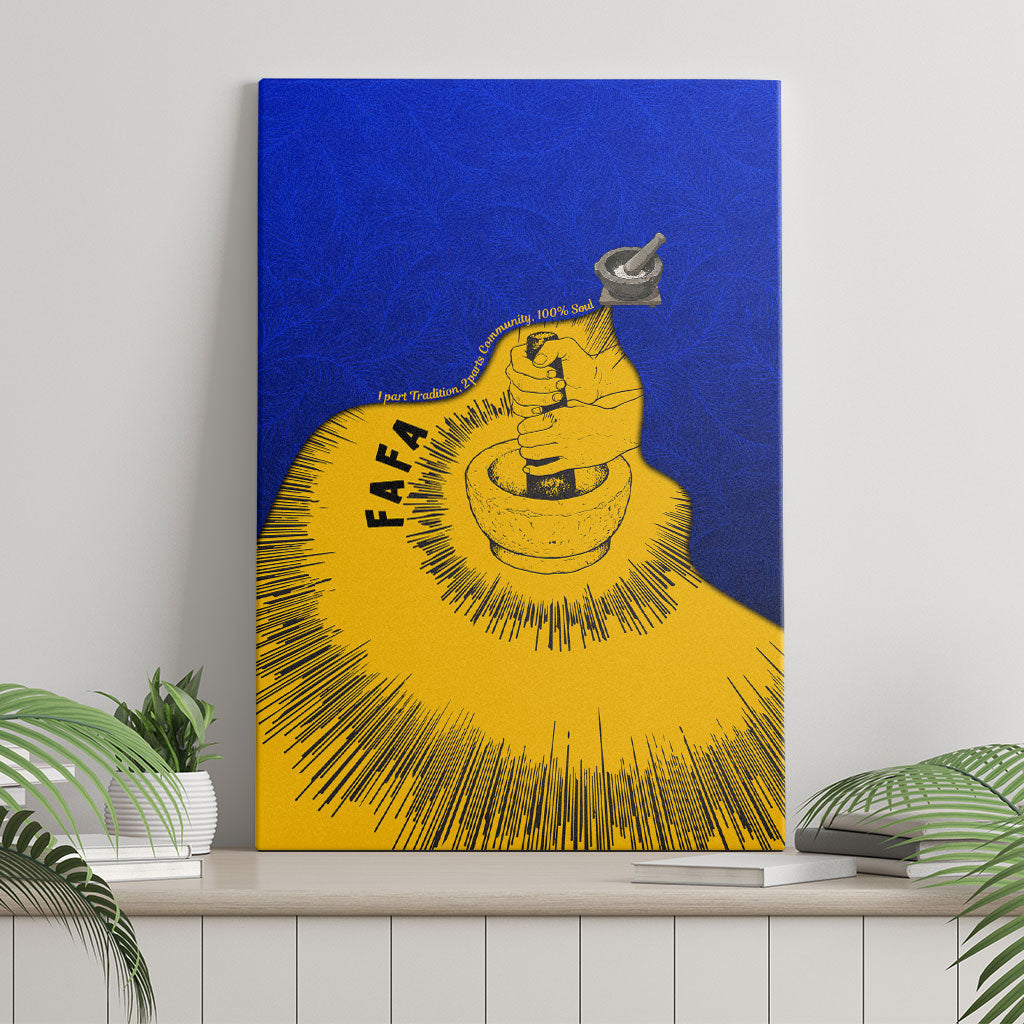 Kosrae Fafa Culinary Heritage Canvas Wall Art Kosraean Gold Taro Tradition Illustration With Coconut Leaves TS04 - Polynesian Pride