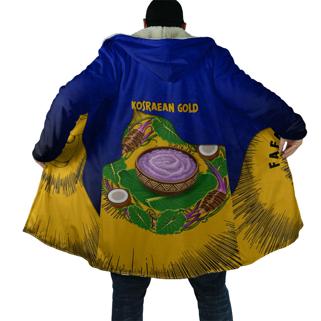 Kosrae Fafa Culinary Heritage Cloak Kosraean Gold Taro Tradition Illustration With Coconut Leaves TS04 - Polynesian Pride