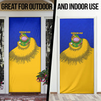 Kosrae Fafa Culinary Heritage Door Cover Kosraean Gold Taro Tradition Illustration With Coconut Leaves TS04 - Polynesian Pride