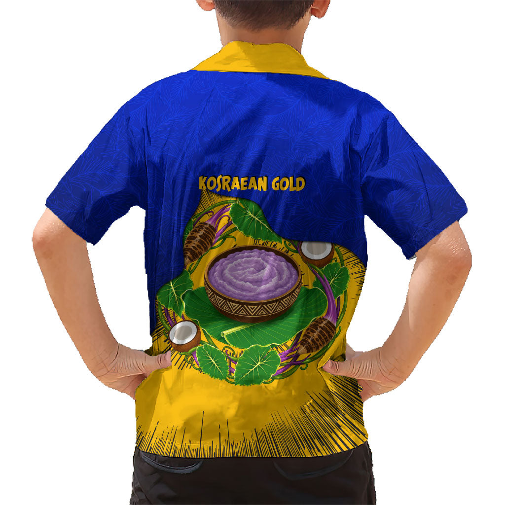 Kosrae Fafa Culinary Heritage Family Matching Mermaid Dress and Hawaiian Shirt Kosraean Gold Taro Tradition Illustration With Coconut Leaves TS04 - Polynesian Pride