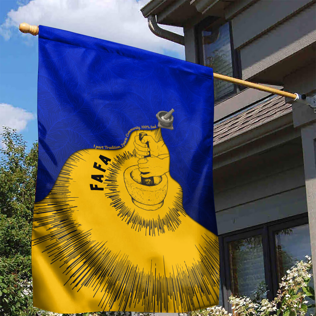 Kosrae Fafa Culinary Heritage Garden Flag Kosraean Gold Taro Tradition Illustration With Coconut Leaves TS04 - Polynesian Pride