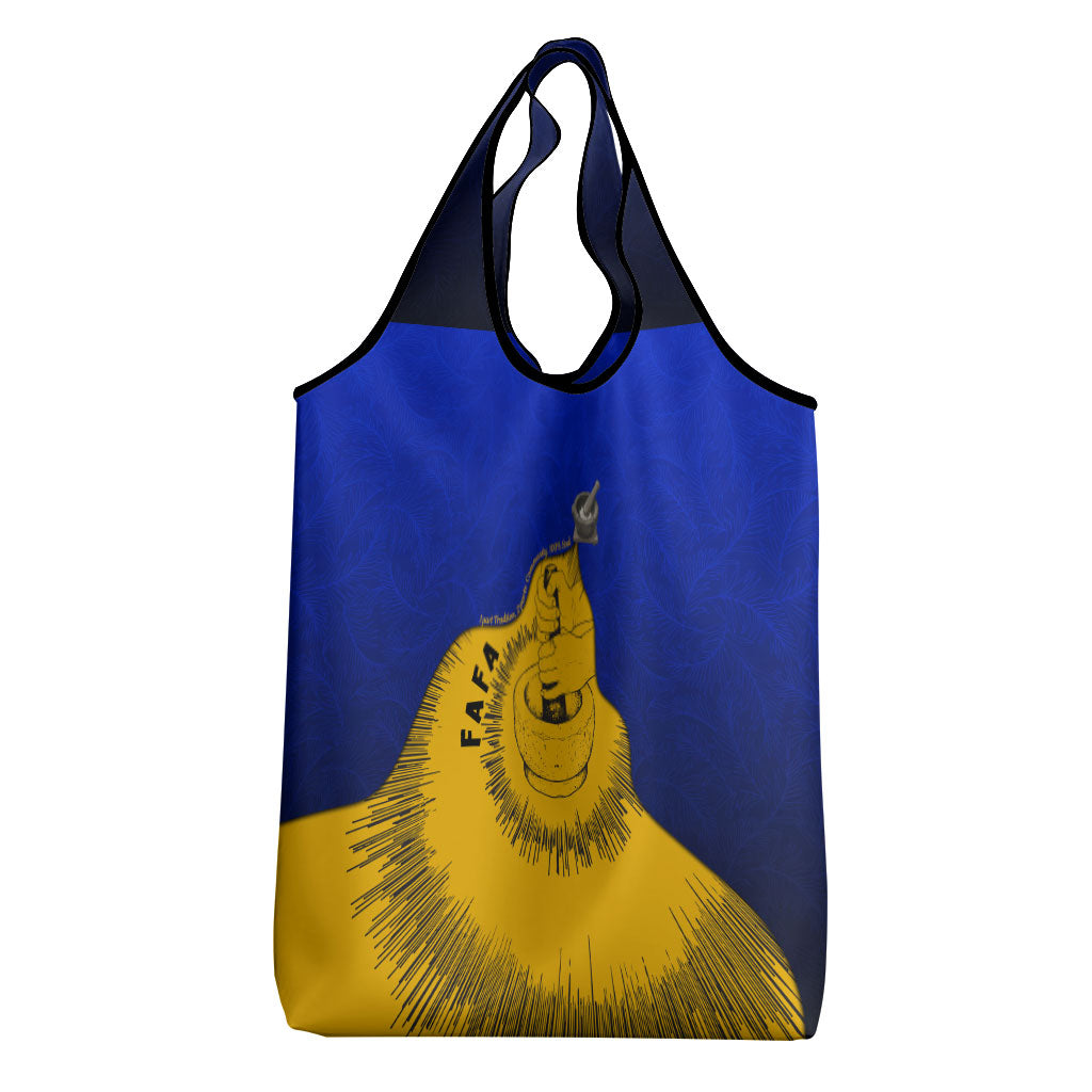 Kosrae Fafa Culinary Heritage Grocery Bag Kosraean Gold Taro Tradition Illustration With Coconut Leaves TS04 - Polynesian Pride