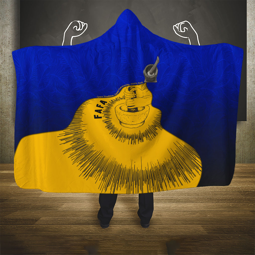 Kosrae Fafa Culinary Heritage Hooded Blanket Kosraean Gold Taro Tradition Illustration With Coconut Leaves TS04 - Polynesian Pride