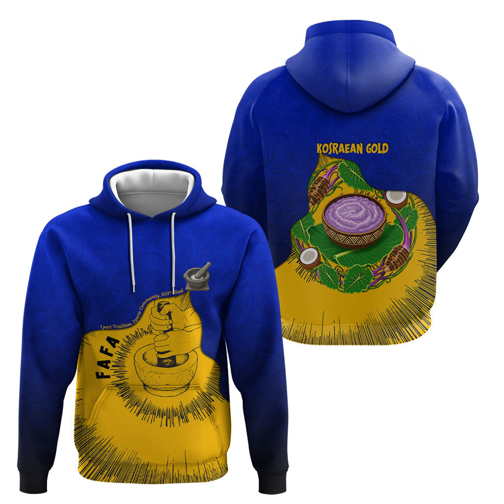 Kosrae Fafa Culinary Heritage Hoodie Kosraean Gold Taro Tradition Illustration With Coconut Leaves TS04 - Polynesian Pride