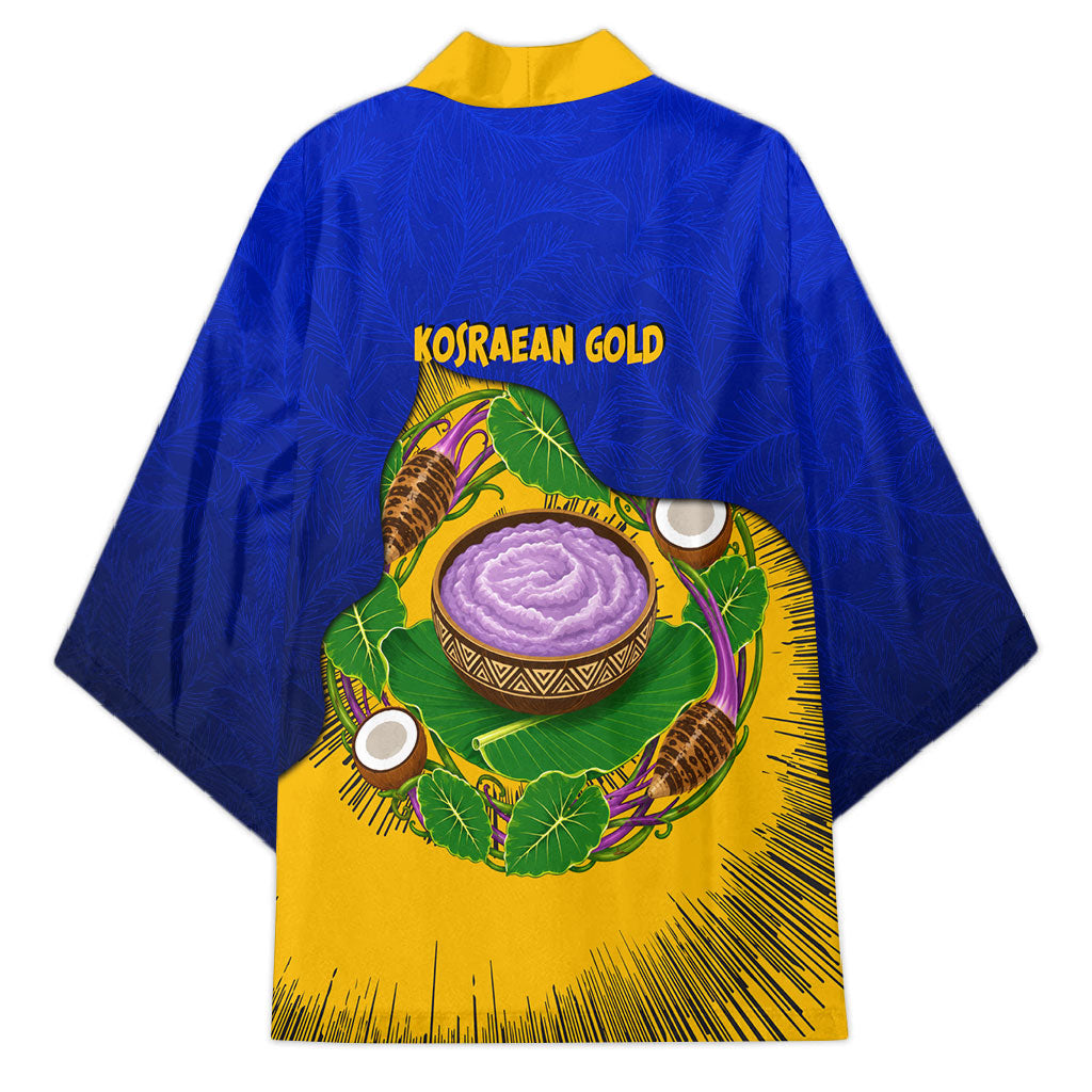 Kosrae Fafa Culinary Heritage Kimono Kosraean Gold Taro Tradition Illustration With Coconut Leaves TS04 - Polynesian Pride