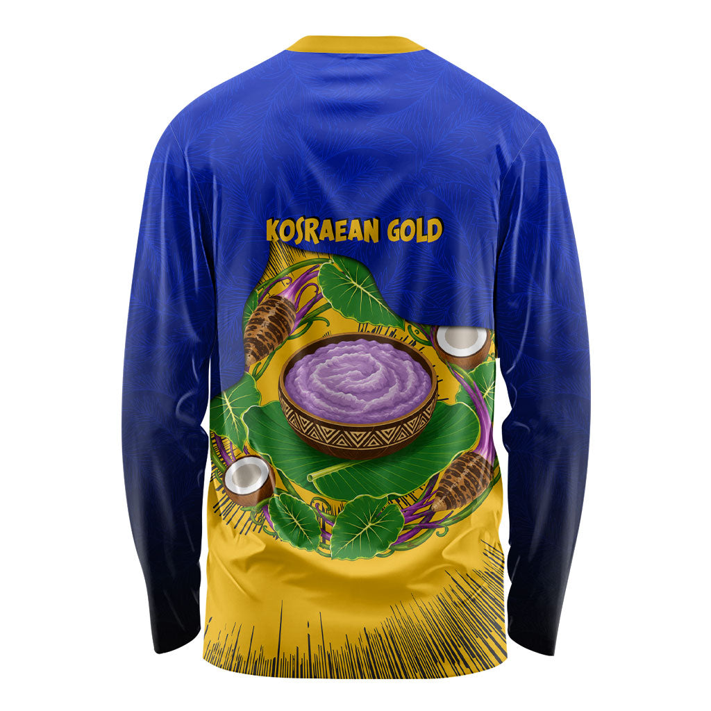 Kosrae Fafa Culinary Heritage Long Sleeve Shirt Kosraean Gold Taro Tradition Illustration With Coconut Leaves TS04 - Polynesian Pride