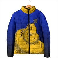 Kosrae Fafa Culinary Heritage Padded Jacket Kosraean Gold Taro Tradition Illustration With Coconut Leaves TS04 - Polynesian Pride