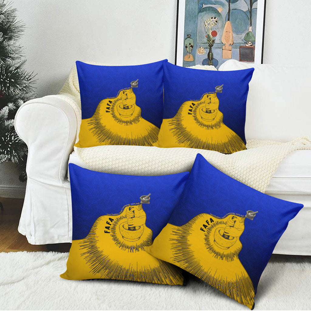 Kosrae Fafa Culinary Heritage Pillow Cover Kosraean Gold Taro Tradition Illustration With Coconut Leaves TS04 - Polynesian Pride