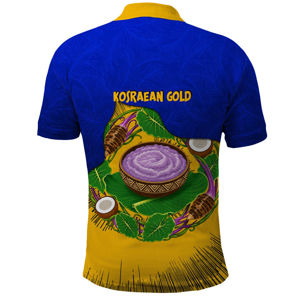 Kosrae Fafa Culinary Heritage Polo Shirt Kosraean Gold Taro Tradition Illustration With Coconut Leaves TS04 - Polynesian Pride