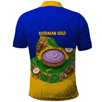 Kosrae Fafa Culinary Heritage Polo Shirt Kosraean Gold Taro Tradition Illustration With Coconut Leaves TS04 - Polynesian Pride