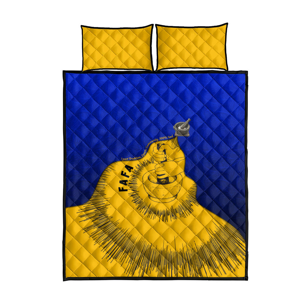 Kosrae Fafa Culinary Heritage Quilt Bed Set Kosraean Gold Taro Tradition Illustration With Coconut Leaves TS04 - Polynesian Pride