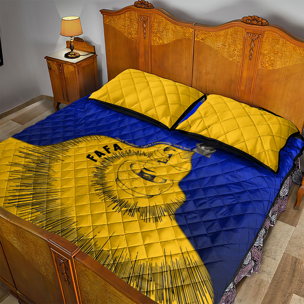 Kosrae Fafa Culinary Heritage Quilt Bed Set Kosraean Gold Taro Tradition Illustration With Coconut Leaves TS04 - Polynesian Pride
