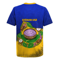 Kosrae Fafa Culinary Heritage Rugby Jersey Kosraean Gold Taro Tradition Illustration With Coconut Leaves TS04 - Polynesian Pride