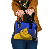 Kosrae Fafa Culinary Heritage Shoulder Handbag Kosraean Gold Taro Tradition Illustration With Coconut Leaves TS04 One Size Blue Yellow - Polynesian Pride