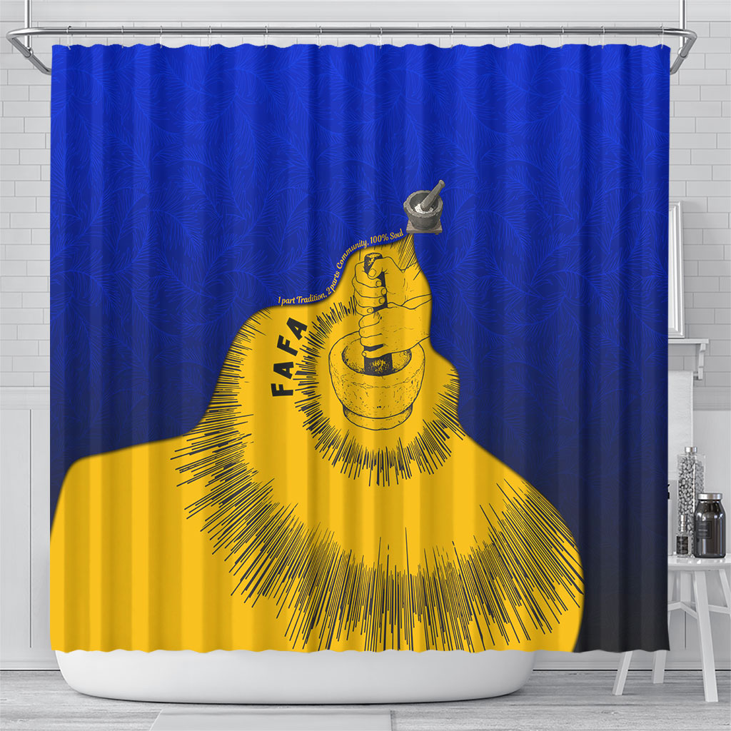 Kosrae Fafa Culinary Heritage Shower Curtain Kosraean Gold Taro Tradition Illustration With Coconut Leaves TS04 - Polynesian Pride