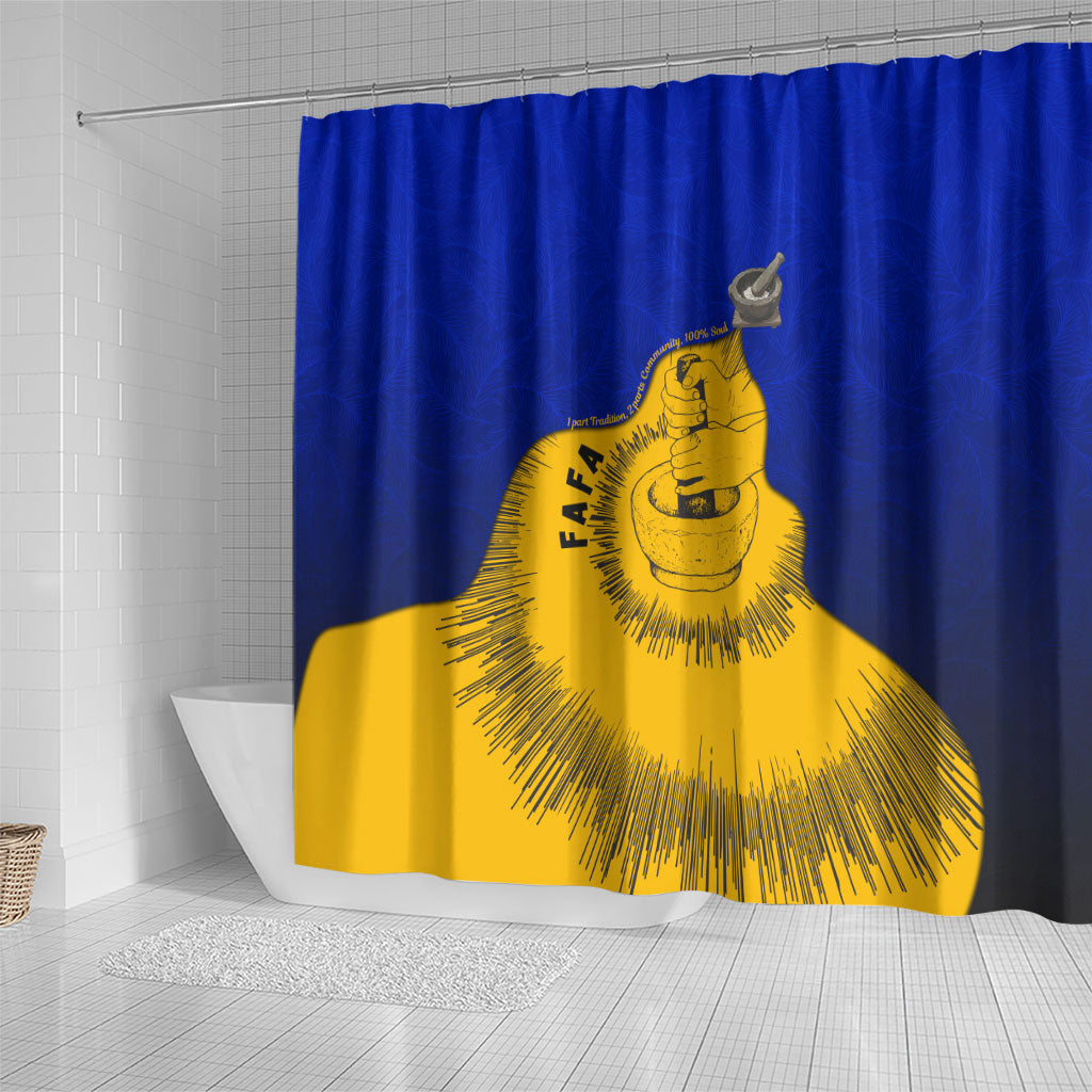 Kosrae Fafa Culinary Heritage Shower Curtain Kosraean Gold Taro Tradition Illustration With Coconut Leaves TS04 - Polynesian Pride