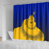 Kosrae Fafa Culinary Heritage Shower Curtain Kosraean Gold Taro Tradition Illustration With Coconut Leaves TS04 - Polynesian Pride