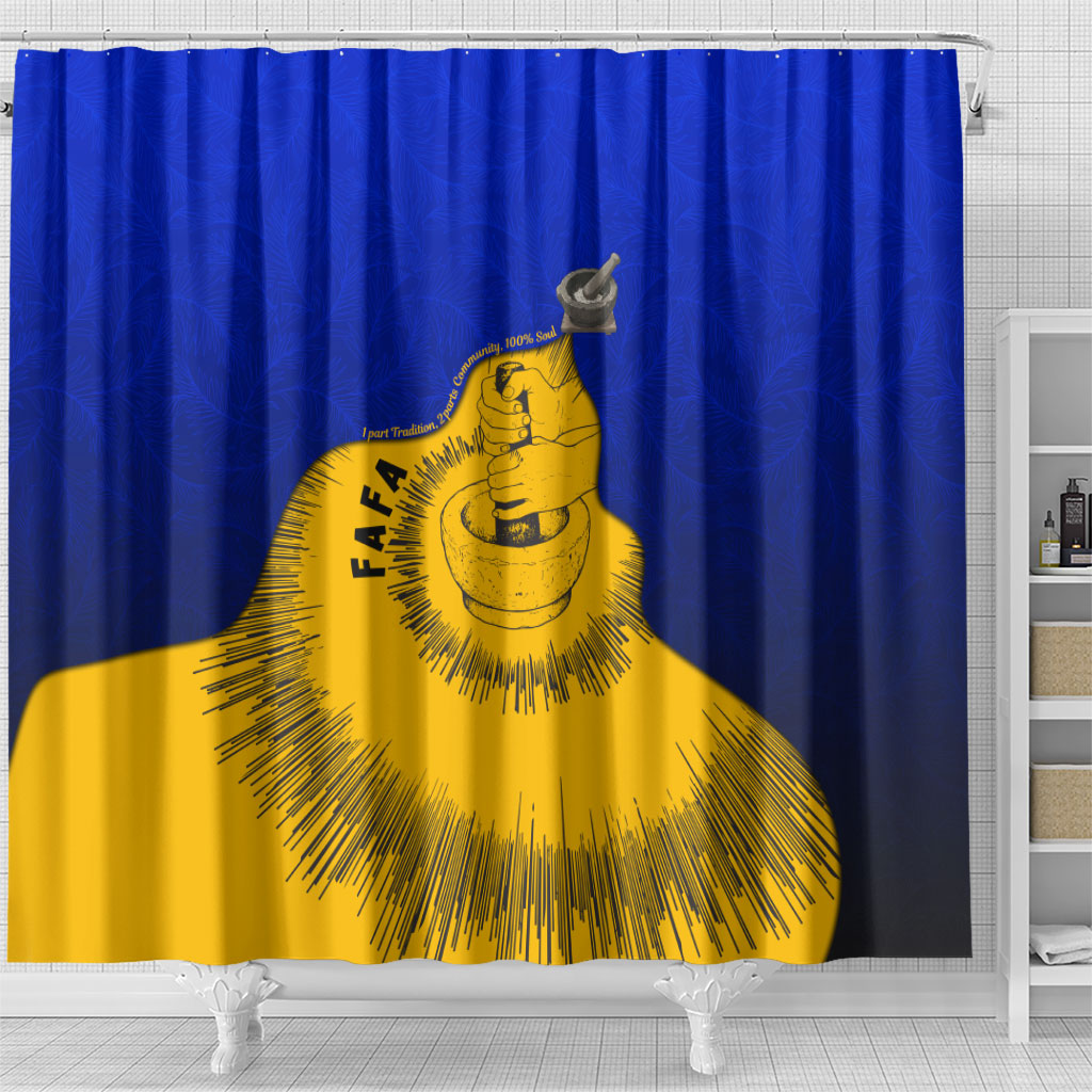 Kosrae Fafa Culinary Heritage Shower Curtain Kosraean Gold Taro Tradition Illustration With Coconut Leaves TS04 - Polynesian Pride