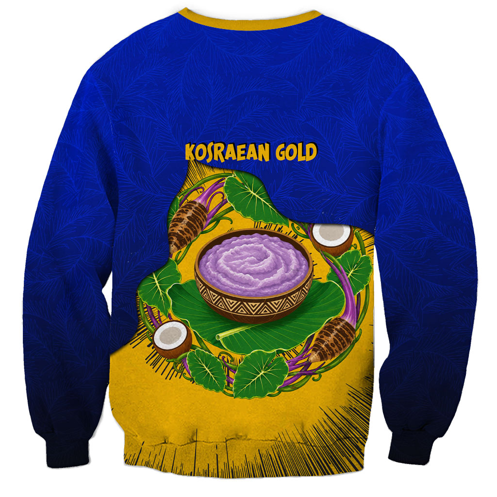 Kosrae Fafa Culinary Heritage Sweatshirt Kosraean Gold Taro Tradition Illustration With Coconut Leaves TS04 - Polynesian Pride