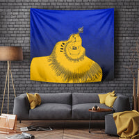 Kosrae Fafa Culinary Heritage Tapestry Kosraean Gold Taro Tradition Illustration With Coconut Leaves TS04 Blue Yellow - Polynesian Pride